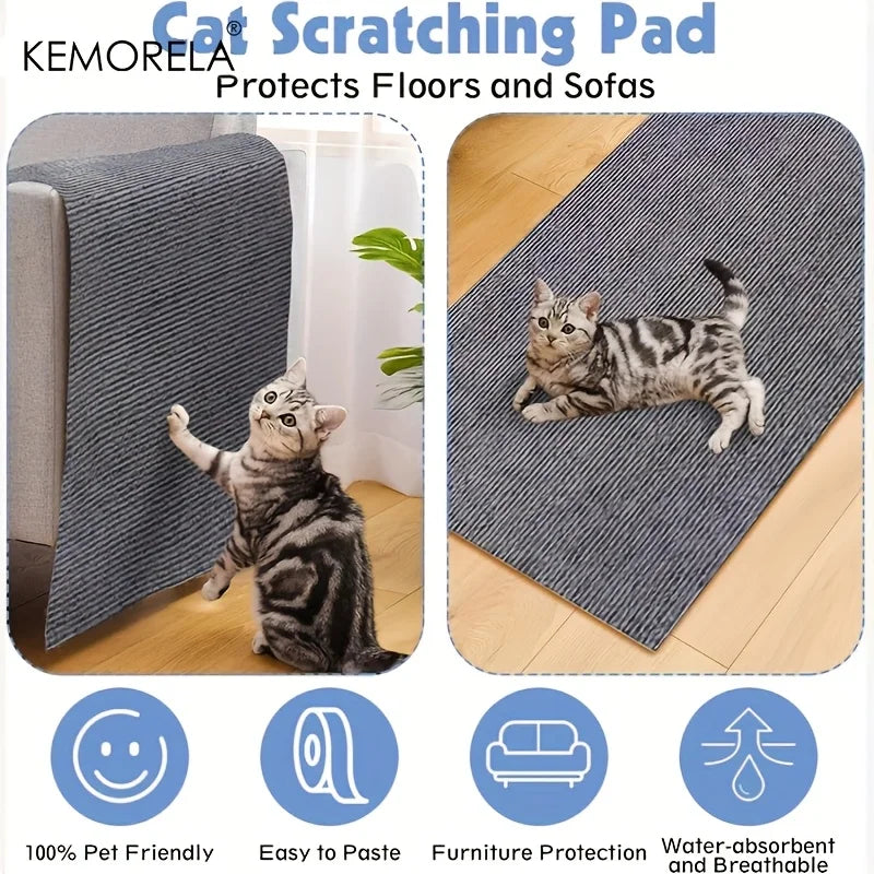 tapis grattage chats gris adhésif protection meubles salon canapé moderne polyestère