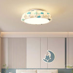 lampe moderne enfantine nuages ours rubans lapin blanc bleu rouge beige