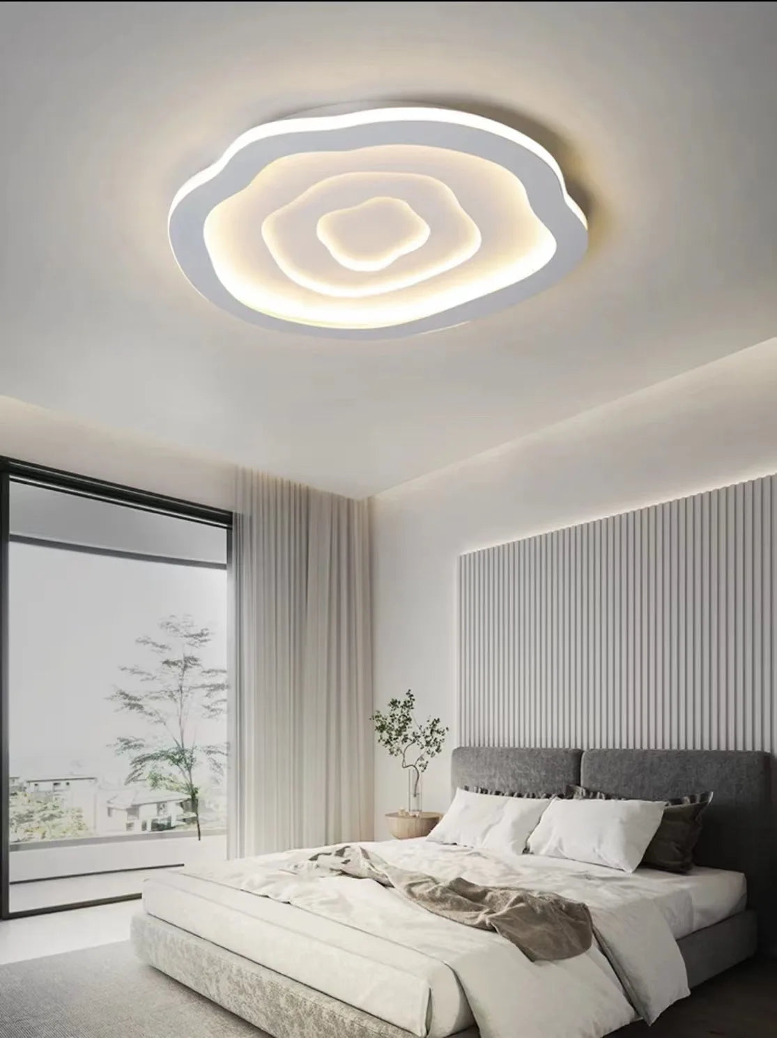 Plafonnier LED ultra-fin avec télécommande Ombre Interieur