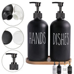 bouteilles savon liquide 500ml noir blanc texte hands dishes minimaliste moderne pompe pression