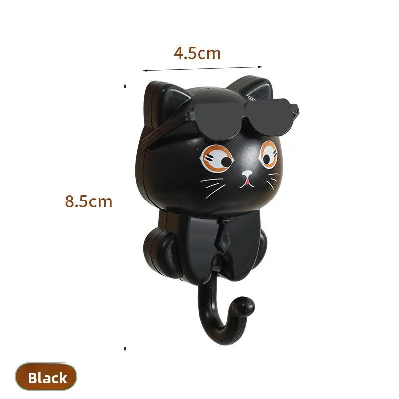 porte clés chat mignon lunettes cravate adhésif blanc noir vert pâle moderne imperméable résistant