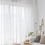rideau transparent blanc moderne tulle polyester salon hospitalité