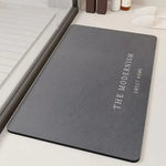 tapis bain rapide absorbant antidérapant moderne gris lettres imprimées cuir texture simple chambre salon
