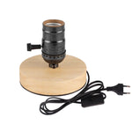 lampe table moderne minimaliste bois naturel noir géométrique câble interrupteur tringleEUR