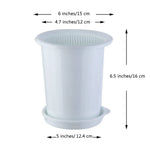 pots fleurs plastique blanc moderne double couche conteneur plantes intérieur plateau jardin 12cm