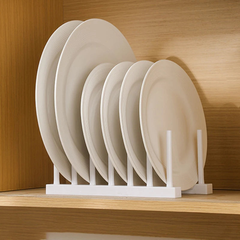 support assiettes blanc moderne rangement vaisselle cuisine organiser stockage multifonction plastique