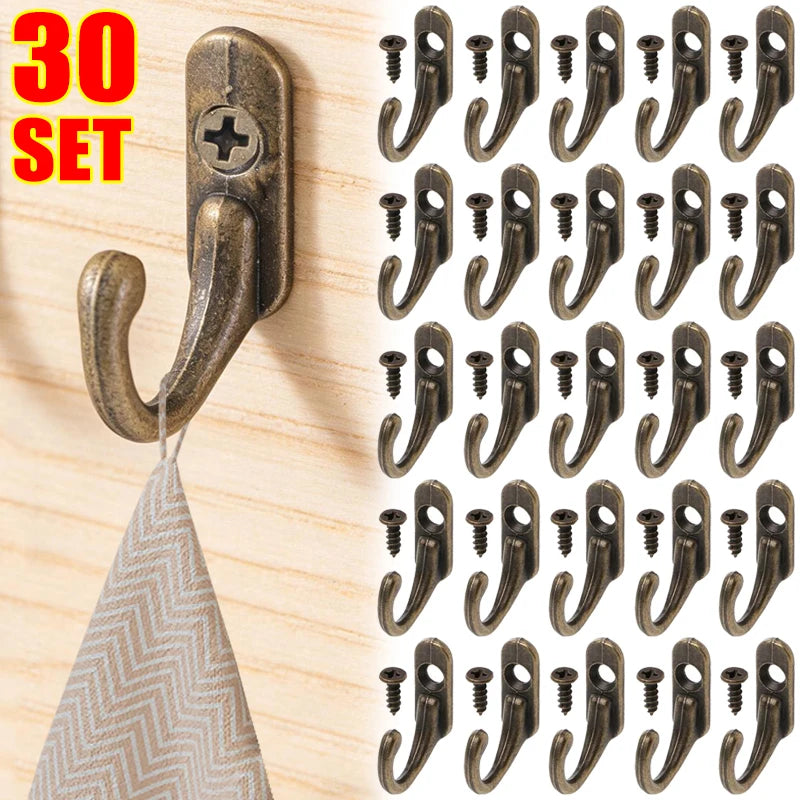 crochets muraux modernes minimaux bronze doré noir vis fixations salle bain cuisine support bijoux