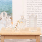 vases porcelaine transparents rayures verticales modernes accessoires maison poupée décoration chambre fleurs sèches