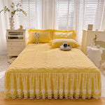 housse lit coton imprimé fleurs romantique douce rose blanche bleue violacée dentelle