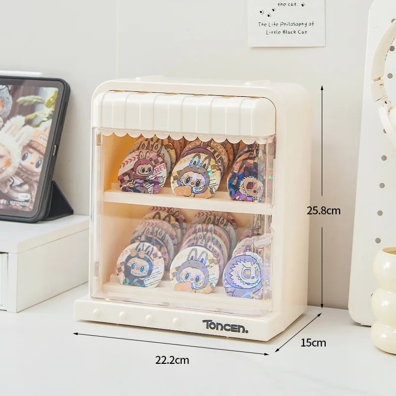 présentoir mural figurines animaux motifs colorés moderne blanc rose jaune vert suction salon chambre