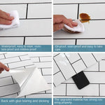 sticker mural moderne carreaux brique adhésif imperméable anti moisissure blanc