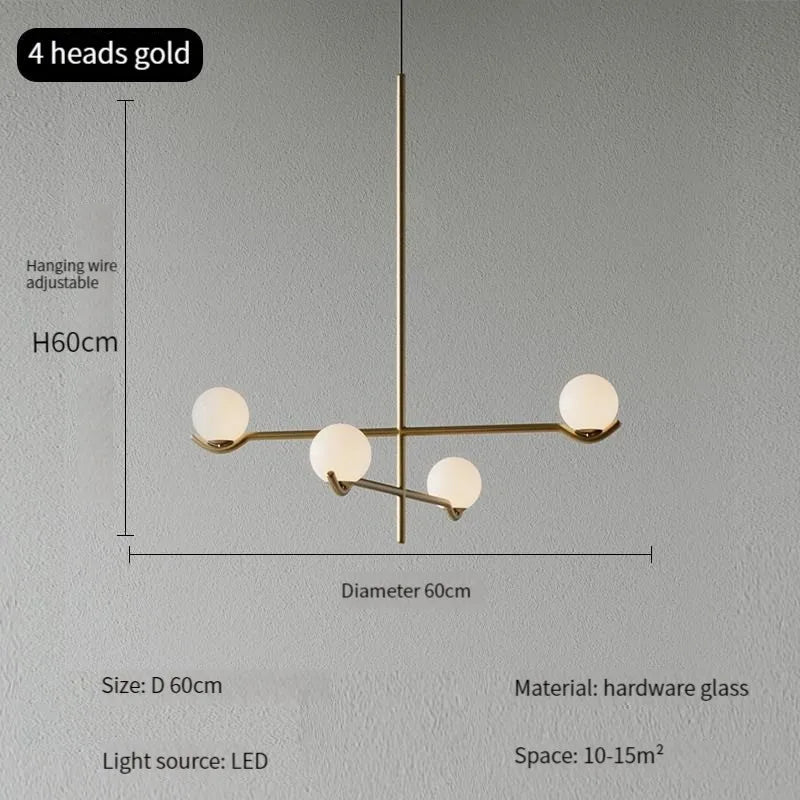 suspension lumineuse moderne sphères translucides structure métallique noir blanc minimaliste plafonnier led contemporain