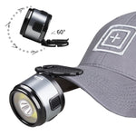 lampe torche rechargeable led gris moderne clip bandeau ajustable haute luminosité usb