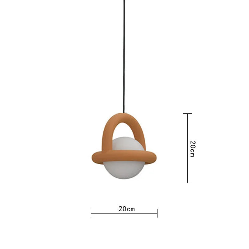 suspension lumineuse moderne pendentif acrylique noir blanc orange bleu rouge anneau métal lampe LEDflux60