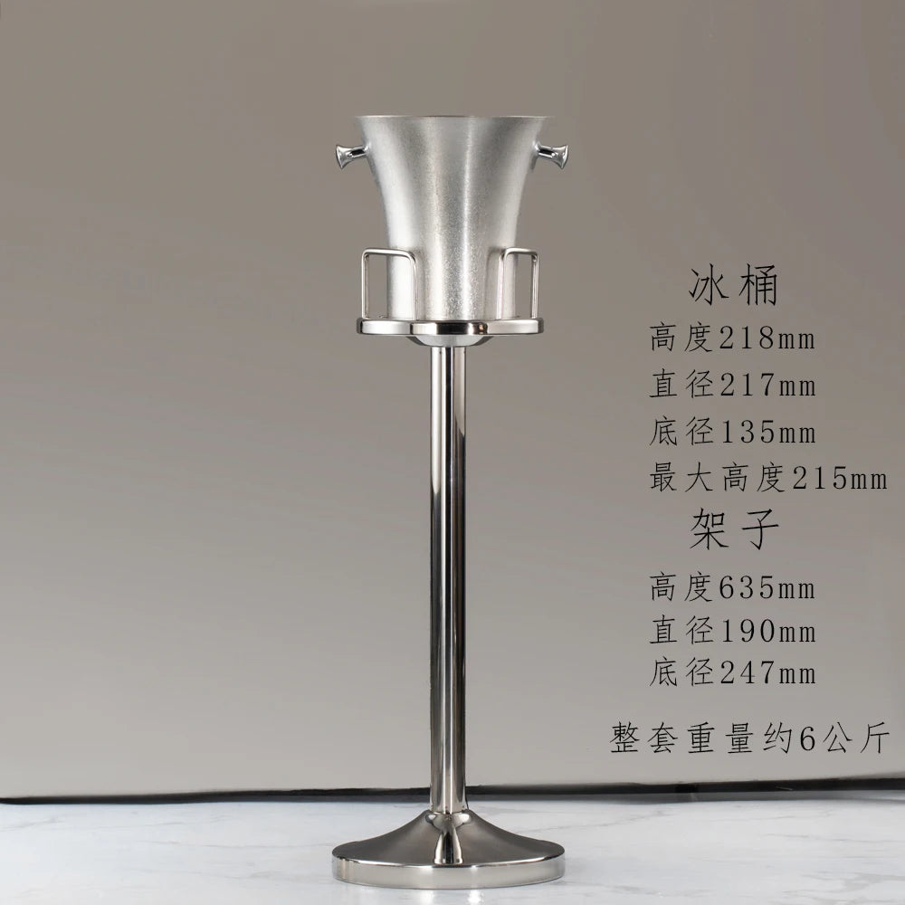 seau glace martelé support trépied métal argent doré vin champagne bar