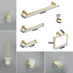 accessoires salle bain doré laiton brossé moderne porte serviettes double grille fixations