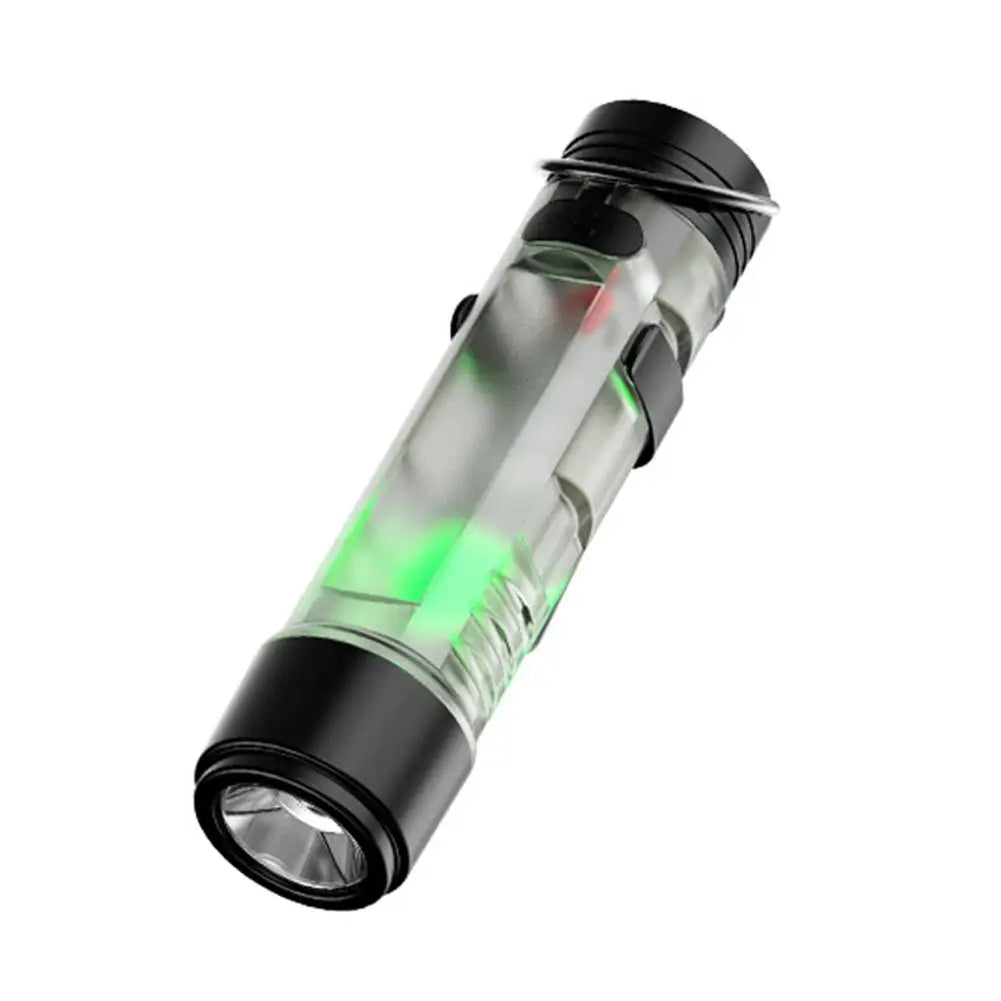 lampe torche rechargeable étanche noire vert moderne compact anneau fixation câble type