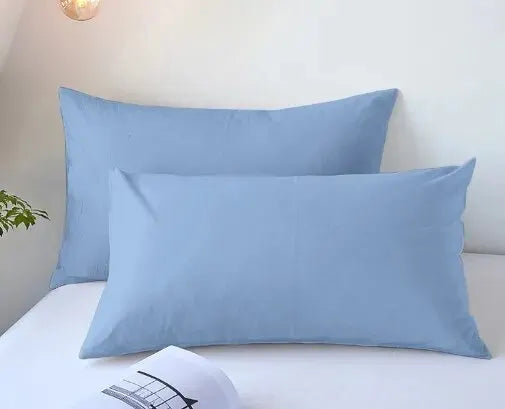 taies d'oreiller polyester coton modernes unies blanc gris rose bleuclair