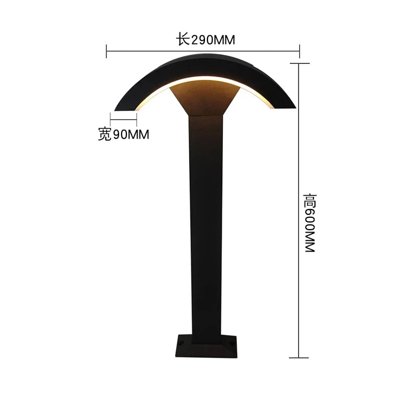 lampe led moderne étanche ip65 aluminium noir 24w capteur mouvement extérieure