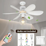 ventilateur moderne blanc aile simple télécommande 20.5 large 7.4 hauteur