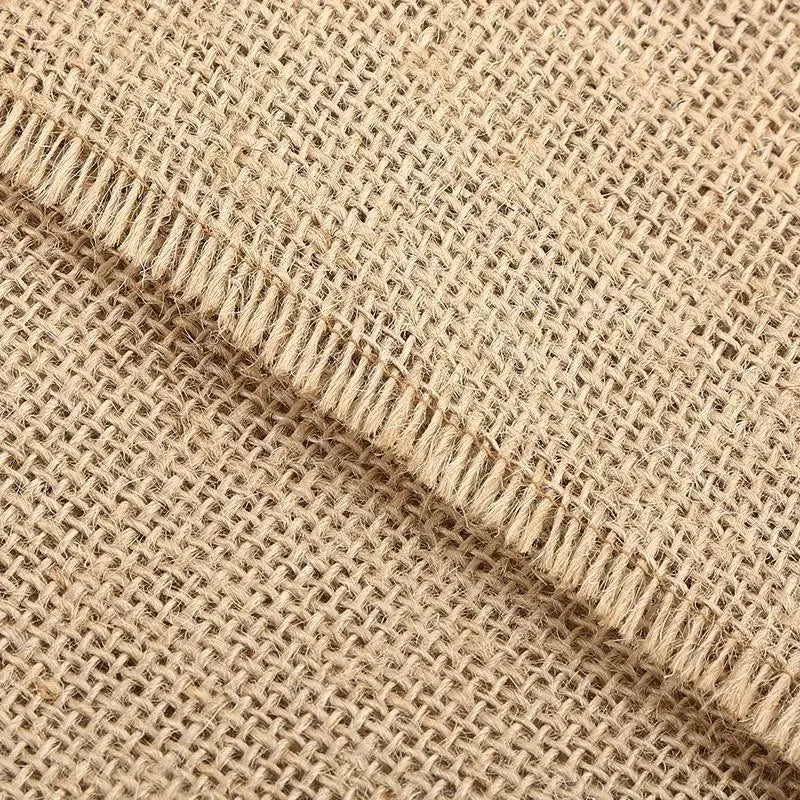 toile jute haute densité beige clair tissage rustique résistante bricolage couture sacs rideaux nappe