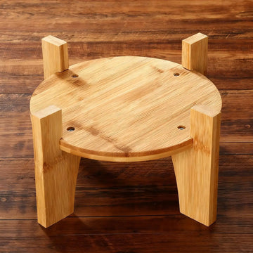 support bois triangle plateau rond pichet verre fruits bouteille vin glace fromage pain événement