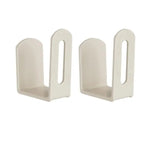 support mural blanc gris routeur wifi antennes alimentation prise electrique minimaliste fixations pinsées