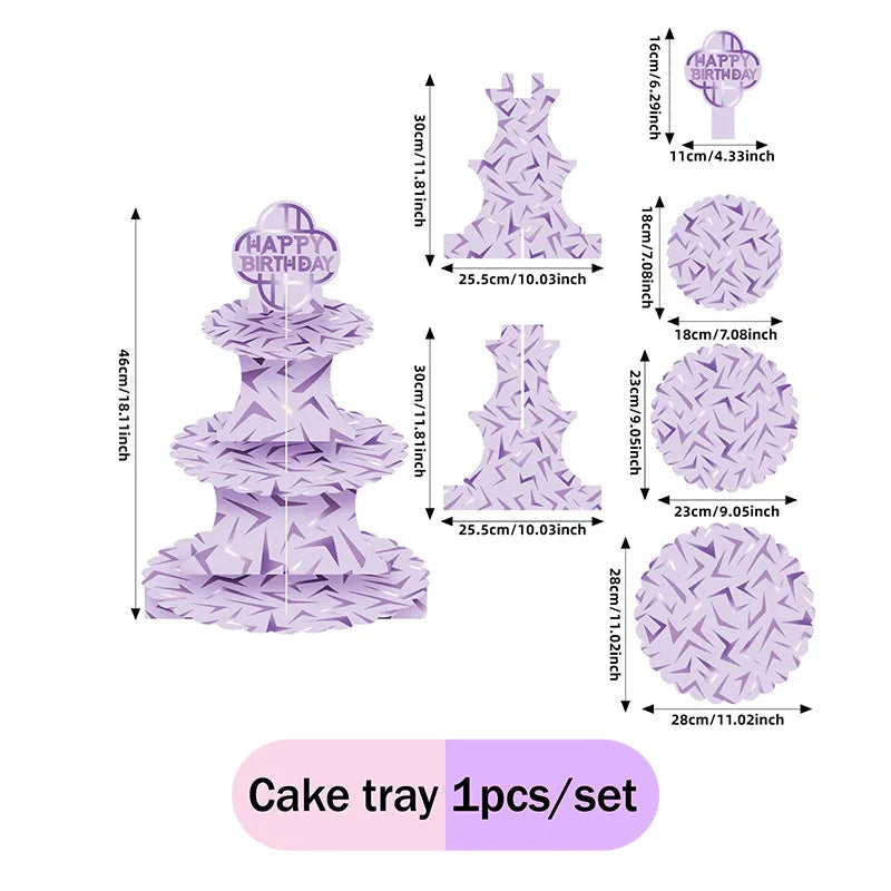 supports cupcakes drapeaux happy birthday rose violet zigzag modernes festifs anniversaire famille réunion