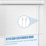 rideau transparent moderne tige verticale embout fixation boîte rangement