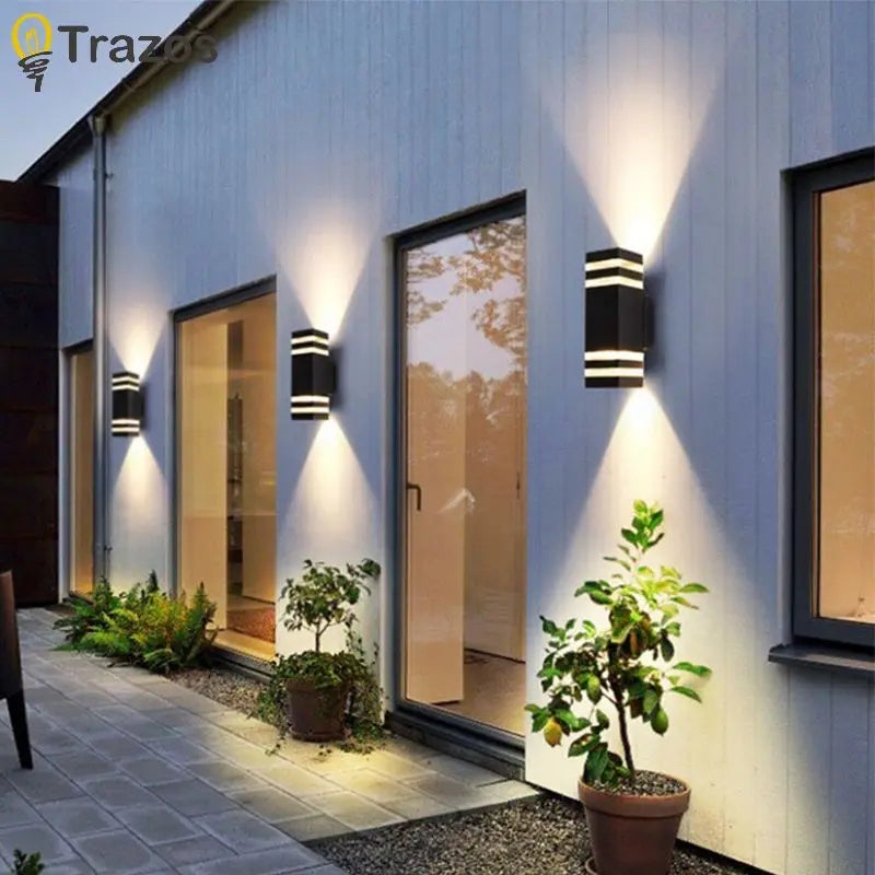 applique murale led moderne noir sans grille extérieure hydrofuge 85265v