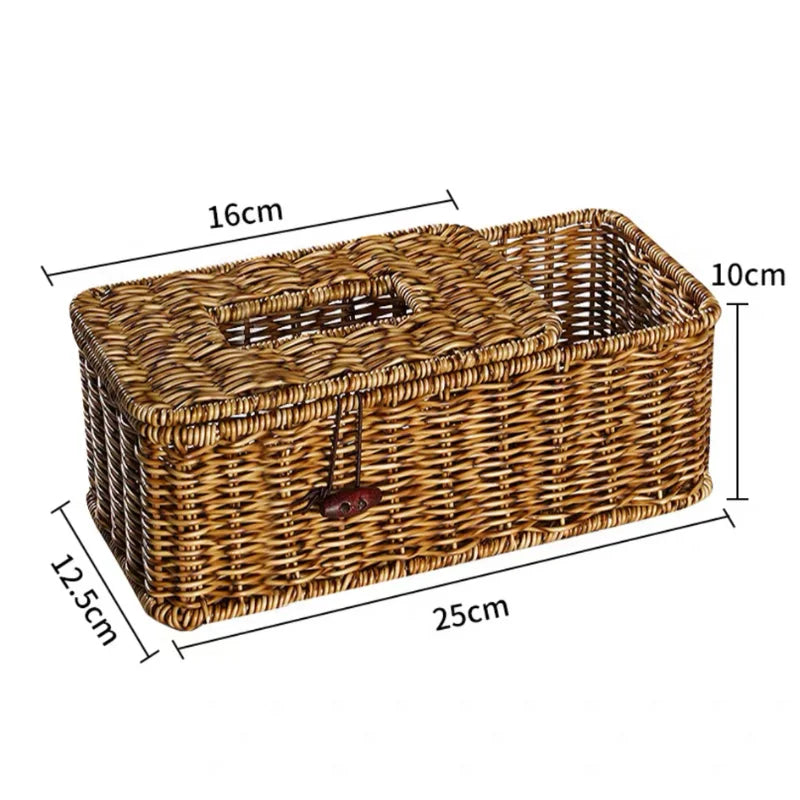 panier serviettes tressé boîte mouchoirs rangement serviettes rustique marron clair amovible hand woven paper