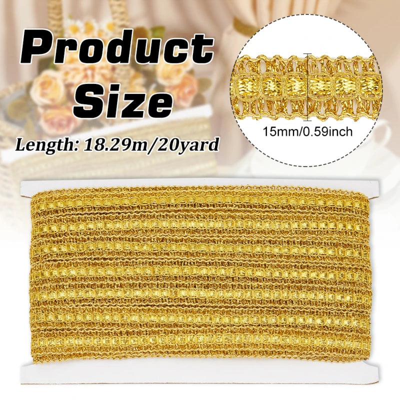 ruban décoratif classique dorées noir ruban tressé daim 13mm 10m dentelle polyesterUsageIdEOF