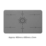 tapis yoga bleu gris motif solaire texture rugueuse moderne 5mm 60x40cm
