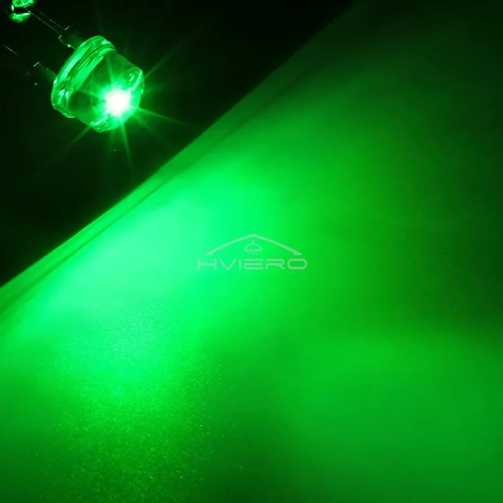 diodes led coniques blanc rouge vert jaune bleu warm 8mm sans fixation transparentes