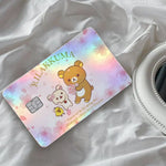 autocollants carte d'identité dessin animé rilakkuma chats motifs floraux multicolore résistants eau protection vinyl