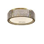 plafonnier moderne doré cristal strass brillant led 4200k 3000k 6000kversible