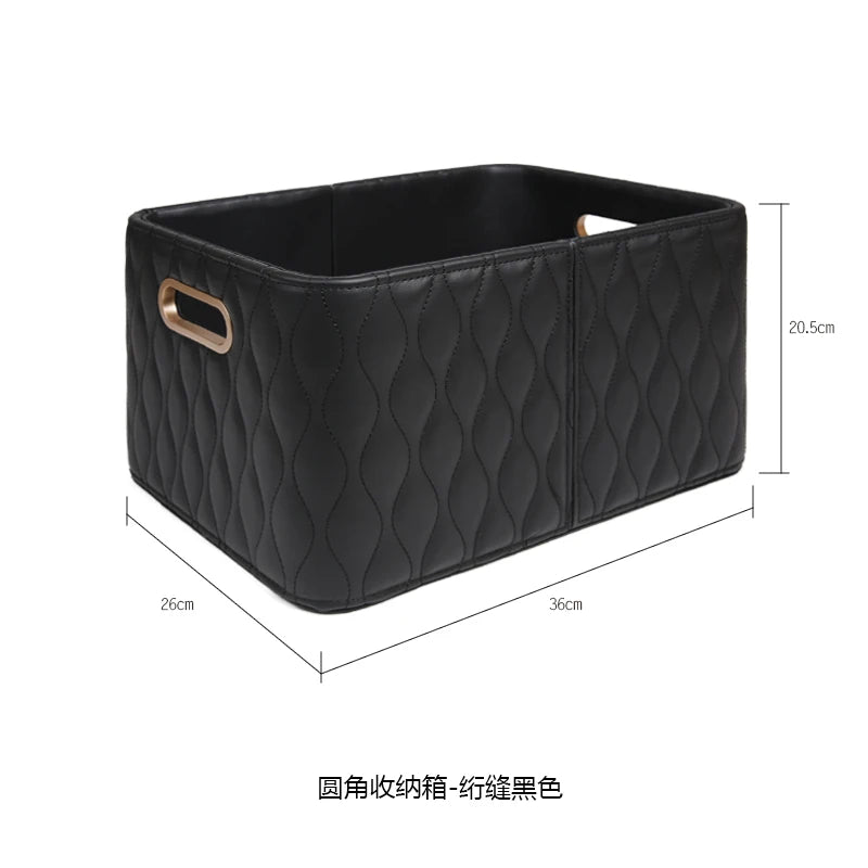 boîte rangement cuir matelassé poignées métalliques chambre moderne