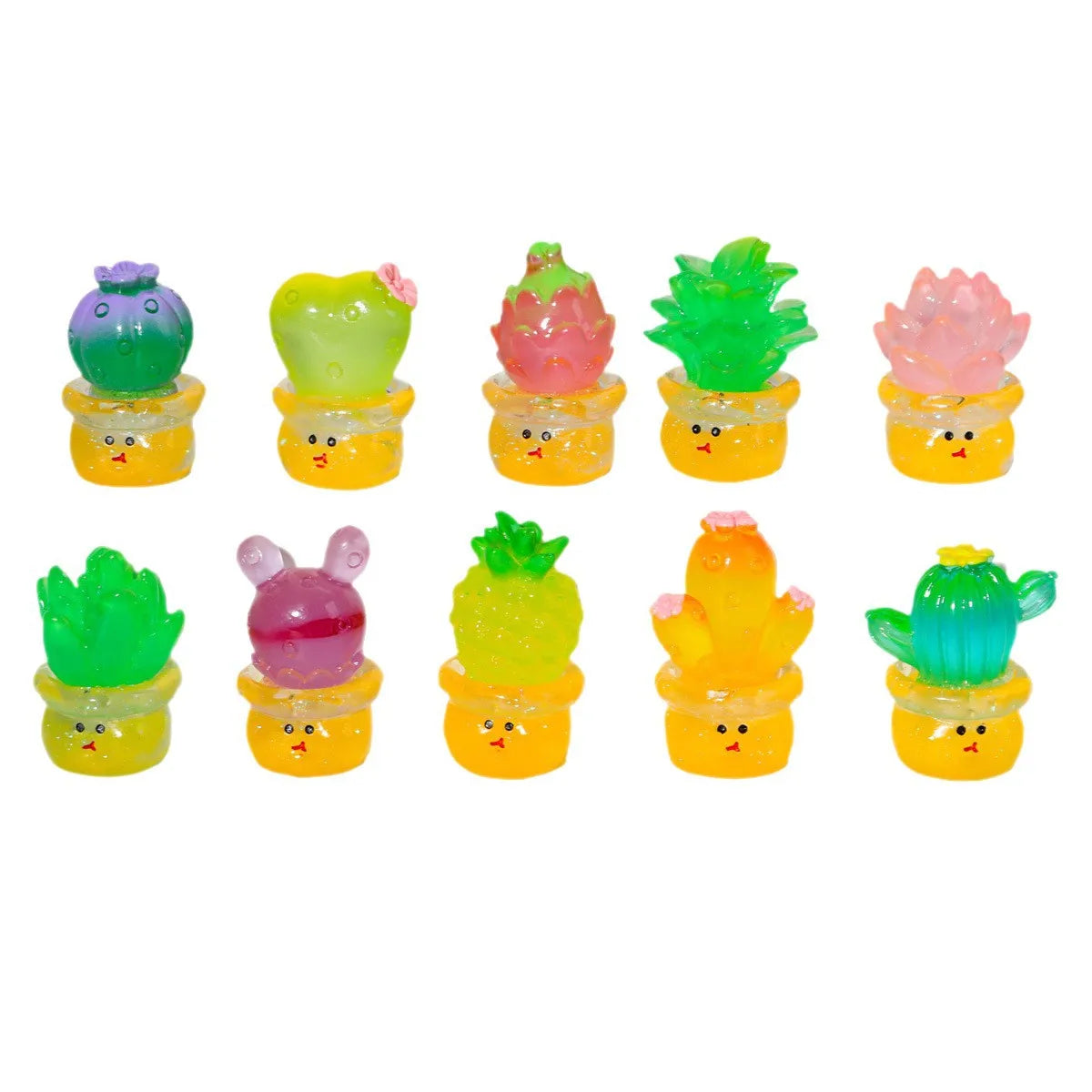 bijoux pendentifs cactus couleur rose vert orange jaune resine decoration table maison pastorale creative