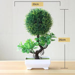 plante artificielle bonsaï miniature pot blanc décoration intérieur jardin maison vert