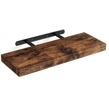 étagères flottantes bois naturel moderne clips métalliques blanc brun noir rustic