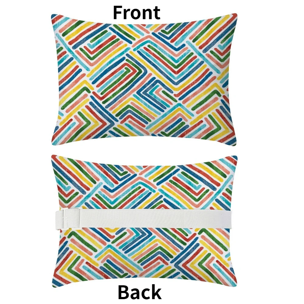 coussin moderne polypropylene rectangle blanc rayures utilisation décoration voiture 28x40cm imprimé nordique