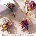 bouquets fleurs séchées violet rose blanc naturels décoration intérieure artisanale ruban jute