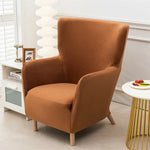 Housse fauteuil velours beige clair moderne canapé place lavable machine restaurant