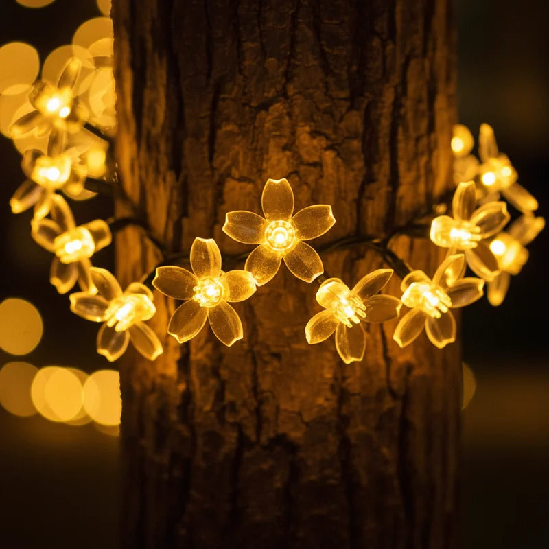 guirlande lumineuse solaire fleurs multicolore moderne extérieure décoration jardin mariage 18 led spikes moderne