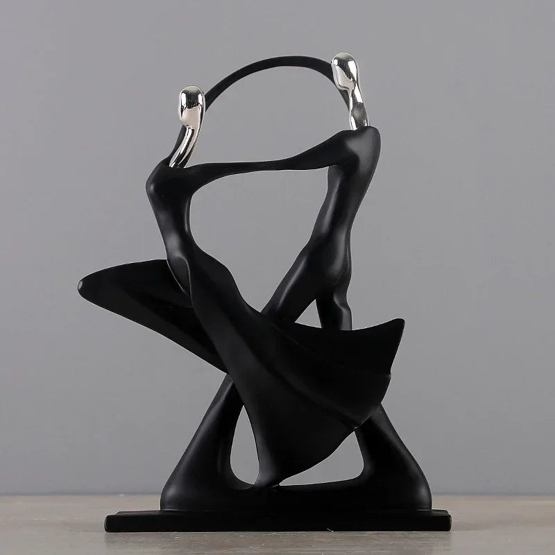 ornements modernes sculpture noire abstraite décoration intérieure minimaliste objet décoratif contemporain