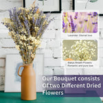 bouquets fleurs séchées lavande gypsophile decoration maison anniversaire mariage romantique violet blanc