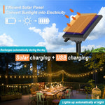 guirlande lumineuse solaire extérieure ambrée 41 ampoules globe ip65 patio jardin decoration festive