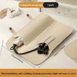 sac rangement fer lisser polyester réutilisable moderne beige clair texture cuir boucle inclusion brosse