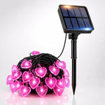 guirlande lumineuse cœur multicolore moderne extérieur patio jardin 100 led 12m