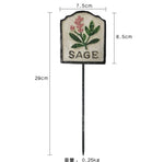 plaque jardin vintage illustration plantes blanc vert noir décorative métallique tringle fixée